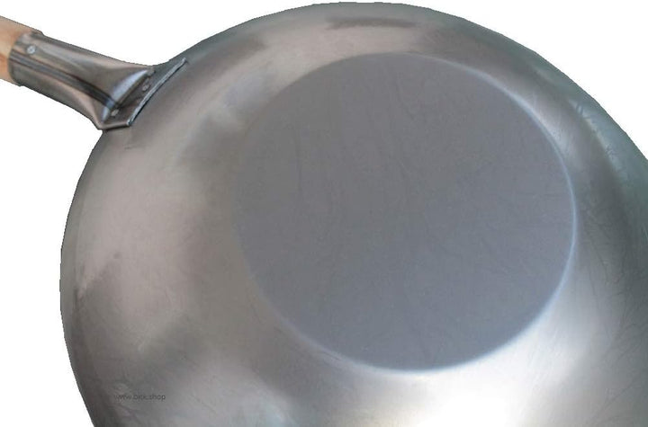 bick.shop Wok 33cm flacher Boden Eisenwok Wokpfanne original asiatisch auch Gastronomie