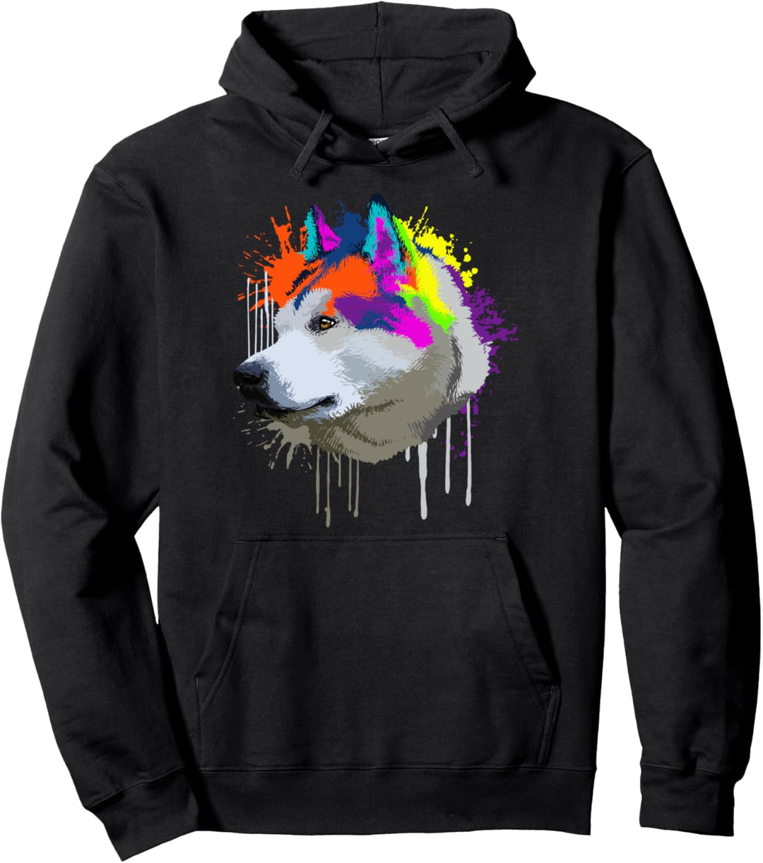 Splash Art Alaskan Malamute Hundehalter Geschenkidee Hunde Pullover Hoodie