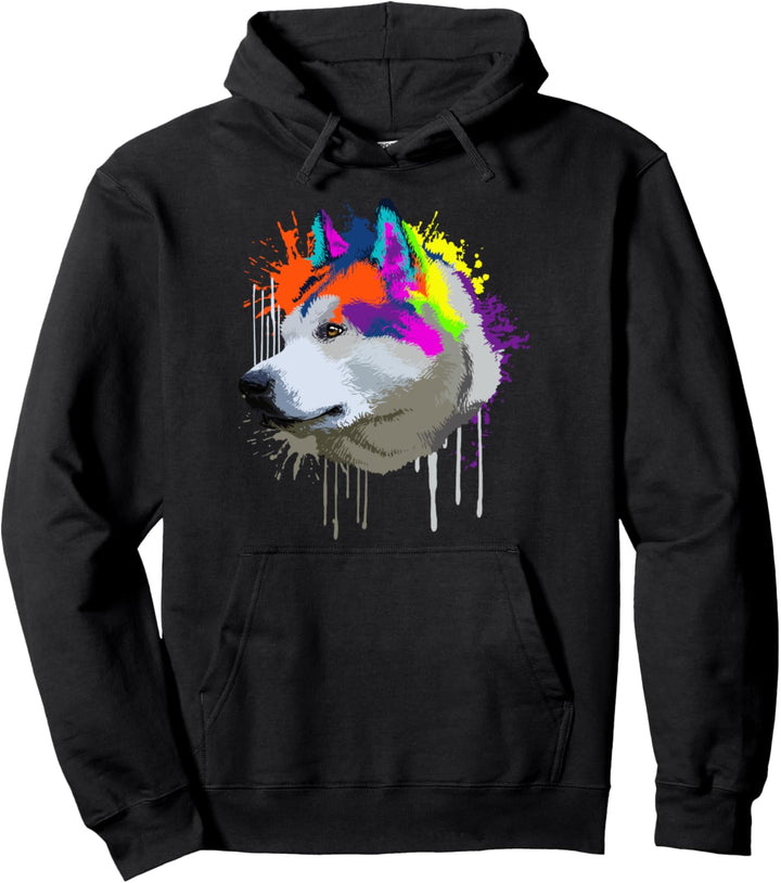 Splash Art Alaskan Malamute Hundehalter Geschenkidee Hunde Pullover Hoodie