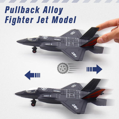 2PCS Flugzeug Modell mit Sound & Licht, Pull Back Alloy Flugzeug Militärspielzeug Diecast Jet Spielz