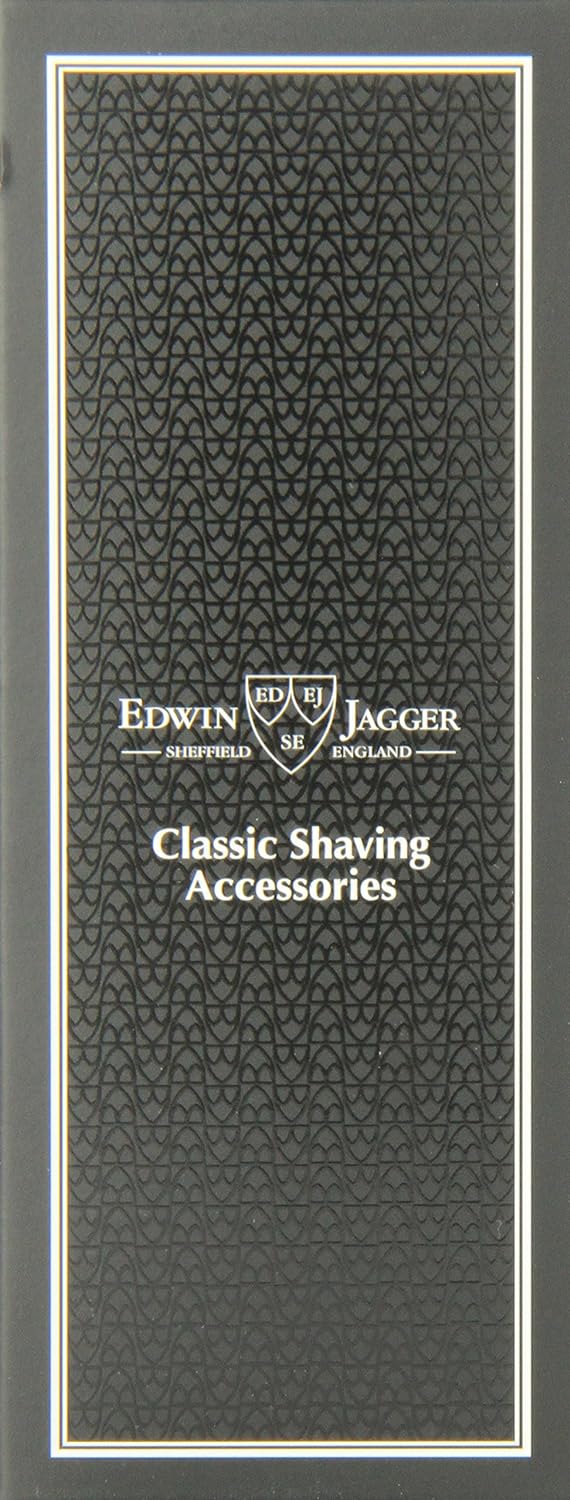 Edwin Jagger Pure Badger Dachshaar-Rasierpinsel - Ebenholzimitatgriff, Ring und Endkappen vernickelt