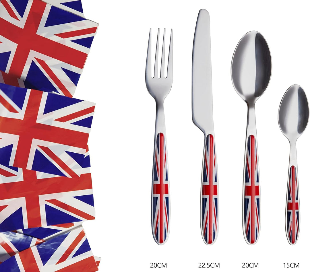 Exzact Rostfrei Stahl Besteck Set EX07 Union Jack X 24, Union Jack X 24