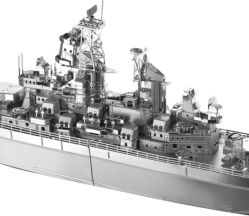 piececool 3D Puzzle Metall Schlachtschiff Missouri, 3D Metall Puzzle Militärmodell für 340 Edelstahl