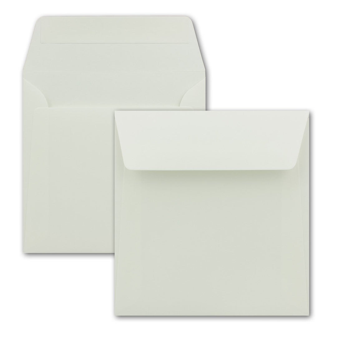 100 Briefumschläge in Creme - quadratische Kuverts 16 x 16 cm - Starke Qualität - 120 Gramm/m² - Haf