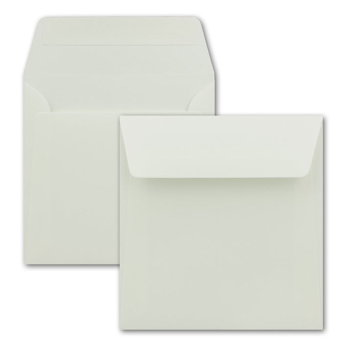 100 Briefumschläge in Creme - quadratische Kuverts 16 x 16 cm - Starke Qualität - 120 Gramm/m² - Haf