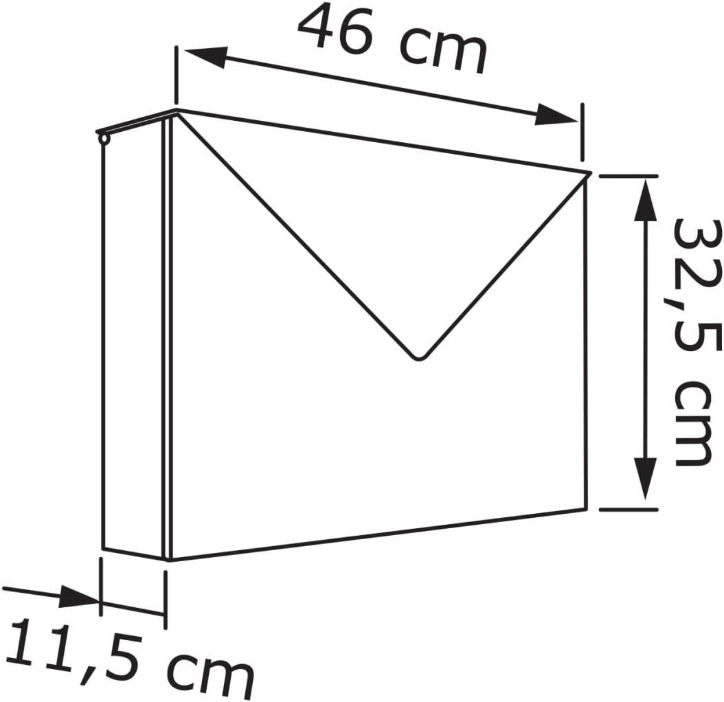 Briefkasten, Design Wandbriefkasten Letter Anthrazit - Bravios