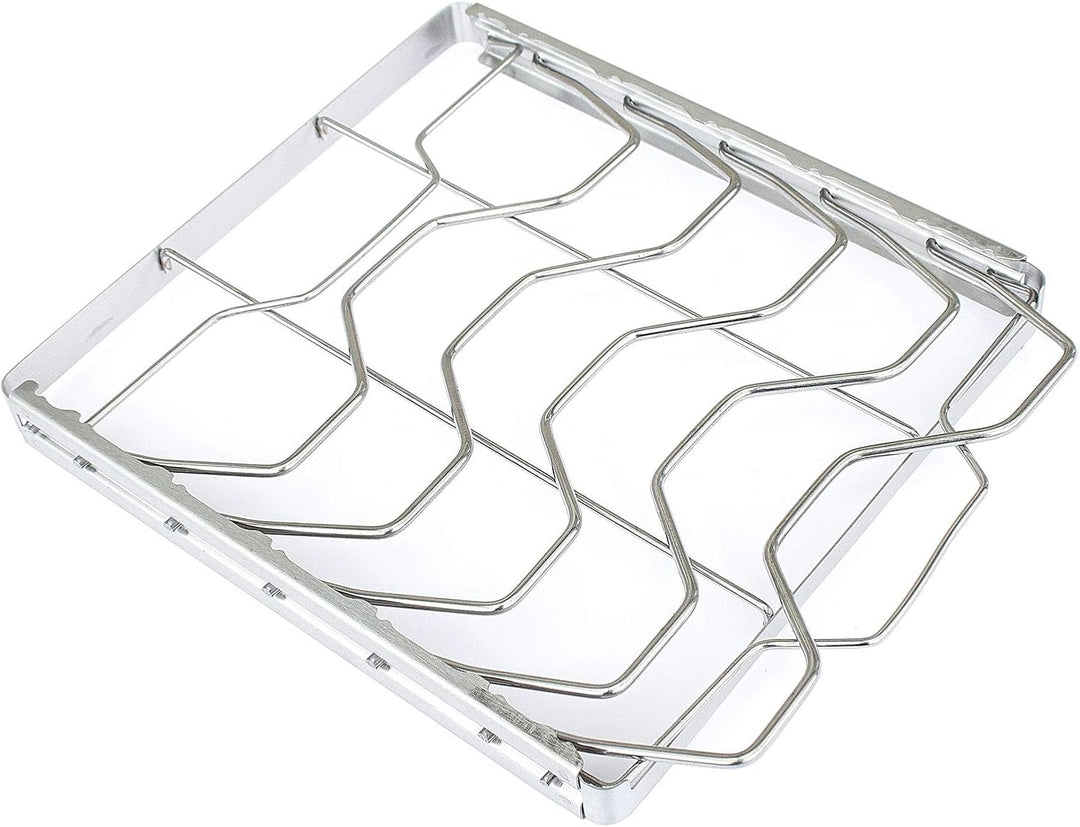 TAINO Spare-Ribs-Halter Edelstahl Rippchen-Halter Grill-Zubehör klappbar 24 x 23cm Grillkorb