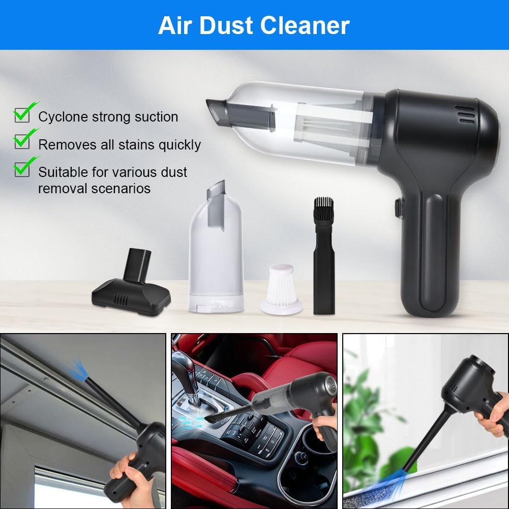 URAQT Handstaubsauger Auto Handheld Kabelloser,3 in 1 Handstaubsauger Akku Hand Stark 150000rpm Mini