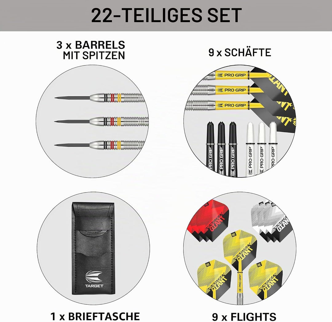 Target Darts Gabriel Clemens 22G/23G/24G Wolfram Stahlspitze Dart Satz Dartpfeile - 9 Pro Grip Schäf