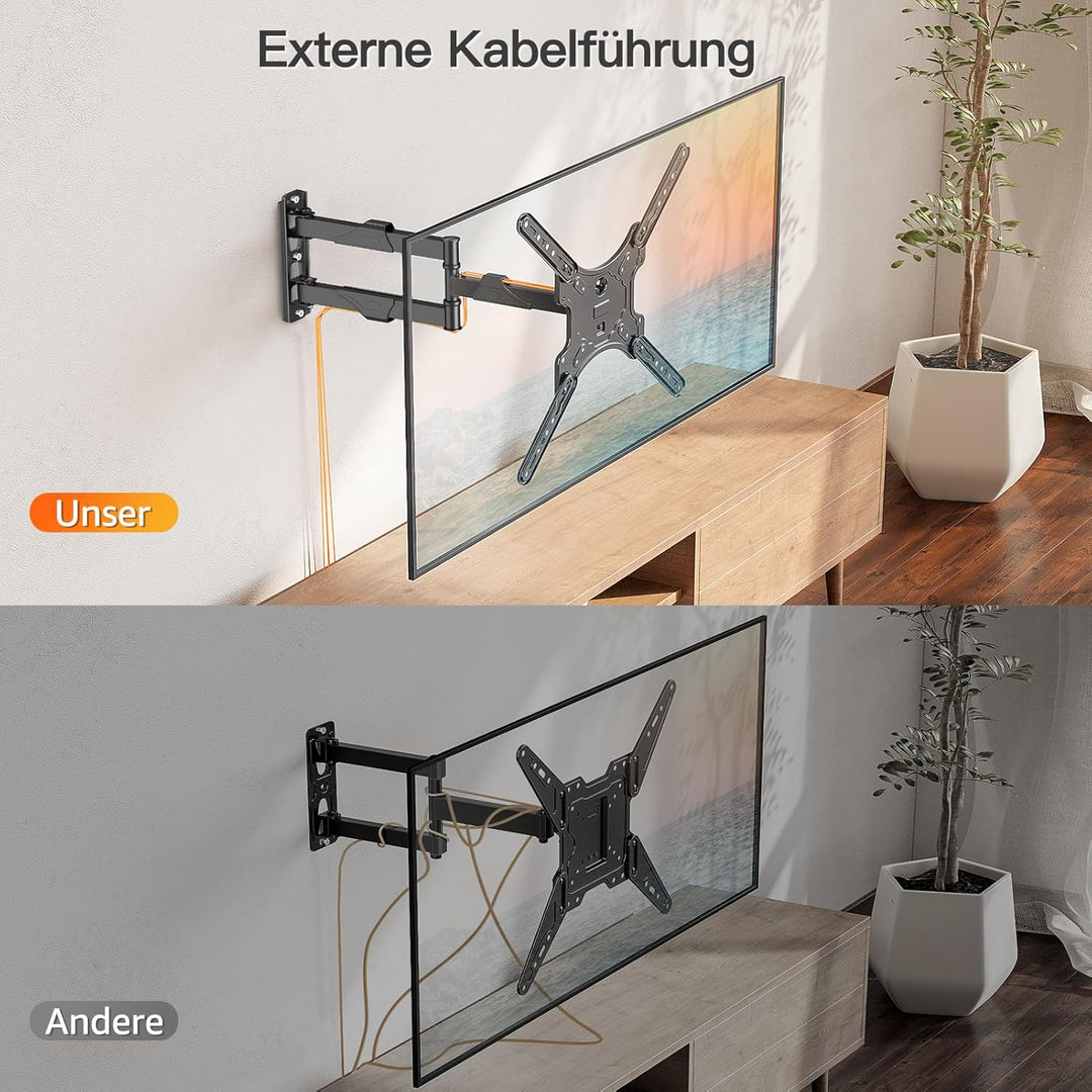 ELIVED TV Wandhalterung Schwenkbar Neigbar TV Halterung für 26-60 Zoll Flach/Curved Fernseher oder M