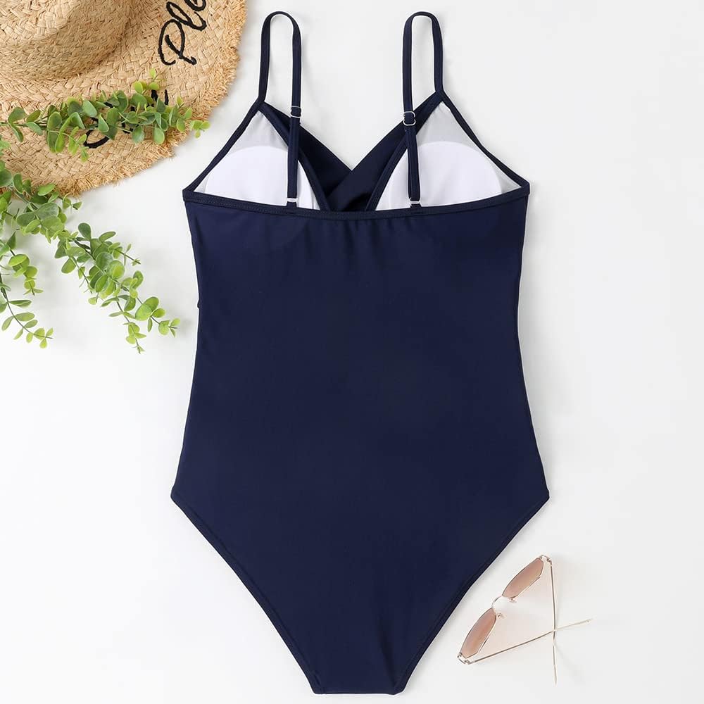 Badeanzug Damen Sexy V Ausschnitt Schwimmanzug Bauchweg Bademode Push Up Swimming Suits Women Badean