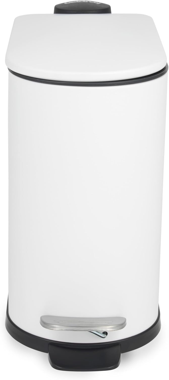 Beldray Kosmetikeimer mit Pedal, 5 Liter, kleiner WC-Mülleimer mit Soft-Close-Deckel, D-förmiger San