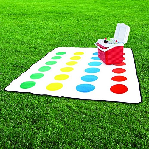 Twister Picknickdecke mit Drehscheibe als Schlüsselanhänger - Picknick Decke mit Drehscheibe als Sch