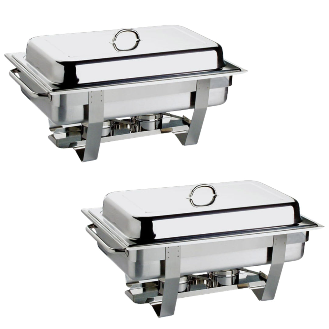 APS Doppelpack Chafing Dish -Multi Plus- Edelstahl Twin Set incl. 4X Brennpastenbehälter