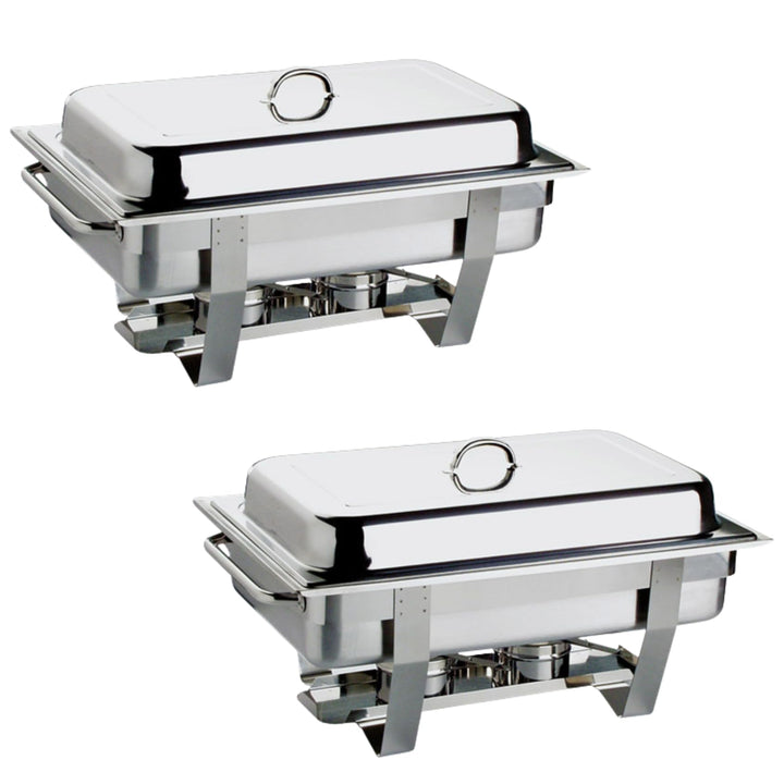 APS Doppelpack Chafing Dish -Multi Plus- Edelstahl Twin Set incl. 4X Brennpastenbehälter