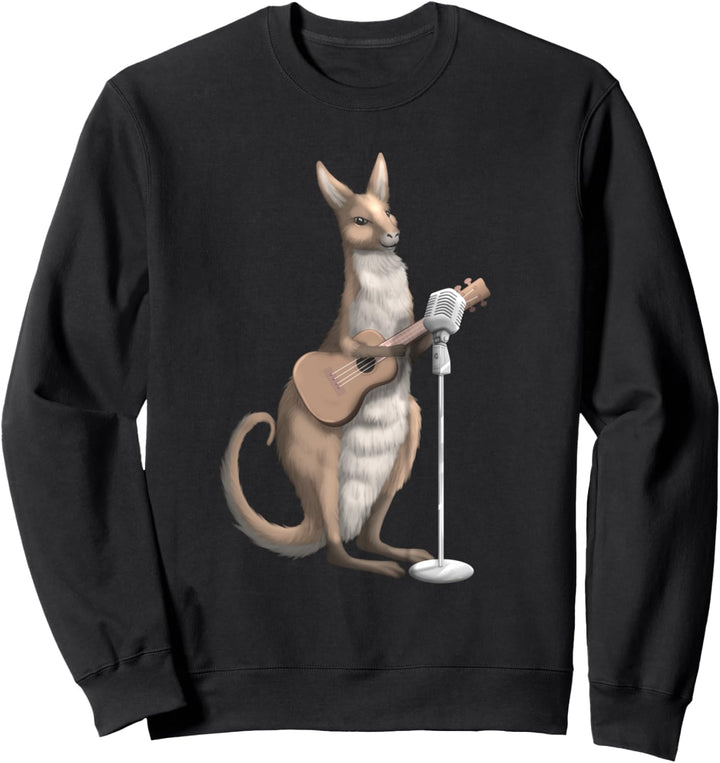 Kangaroo Singing Guitar Player Musician Music Guitarist Cute Sweatshirt
