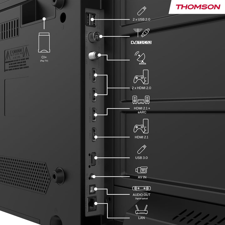 THOMSON 43 Zoll (109cm) 4K Ultra HD Smart Google TV, Wi-Fi, Dolby Audio, HDR10, Bluetooth 5.1, Tripl