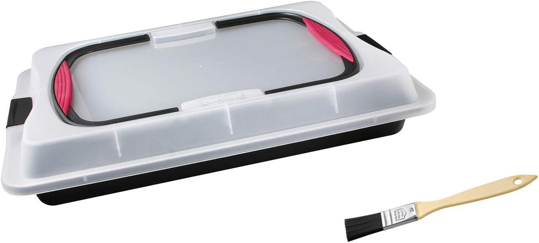 Zenker Blechkuchen-Set, Backblech mit Transport-Abdeckung für unterwegs, Deckel und Softgriff (Kuche
