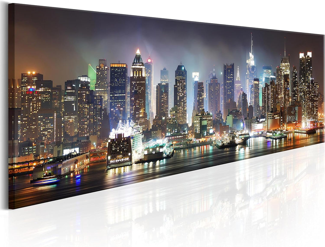 murando - Wandbilder XXL New York 120x40 cm 1 tlg - Wand Deko Vlies Leinwand Bilder Gross Wanddeko W