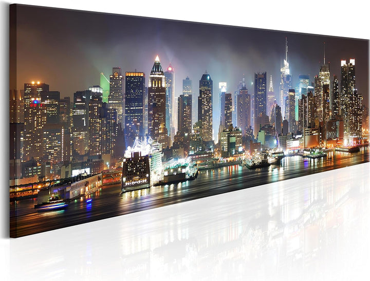 murando - Wandbilder XXL New York 120x40 cm 1 tlg - Wand Deko Vlies Leinwand Bilder Gross Wanddeko W