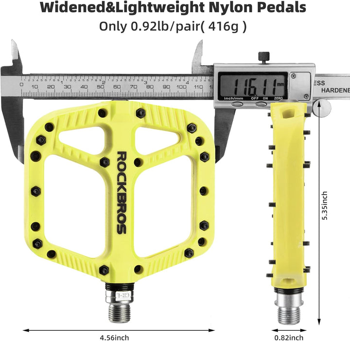 ROCKBROS Fahrradpedale Nylon Composite Flatpedale 9/16 MTB Pedale 3 Bearing rutschfest Wasserdicht A