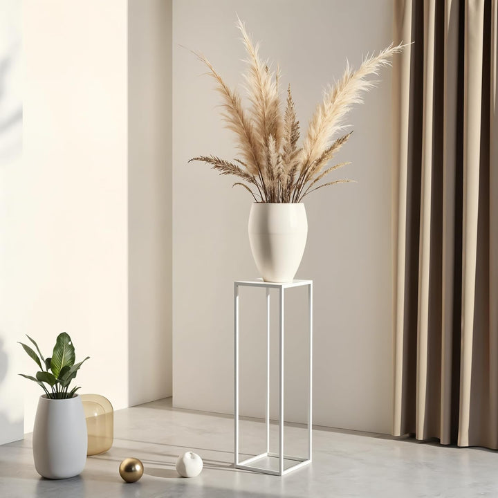 FRAMADO - Pflanzenständer Ferro - 24x24x100cm - Farbe Weiss - für Zimmerblumen - Metallregal - Dekor