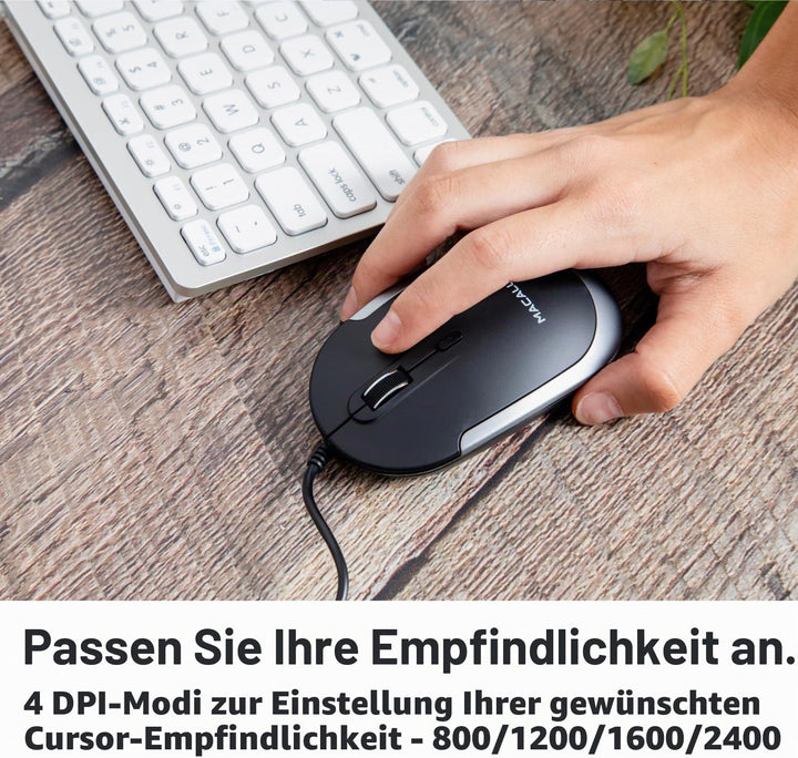 Macally USB-Typ-C-Maus – Schlankes & kompaktes Design – USB-C-Maus für MacBook Pro iMac PC usw. – Ei