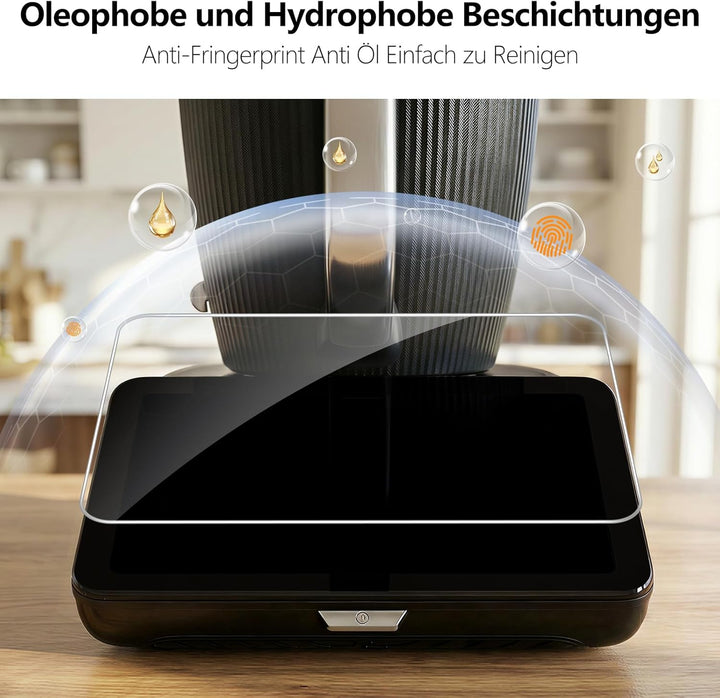 OMOTON für Vorwerk Thermomix TM7 für Panzerglas, Full Screen Automatische Installation 9H Folie, Ant
