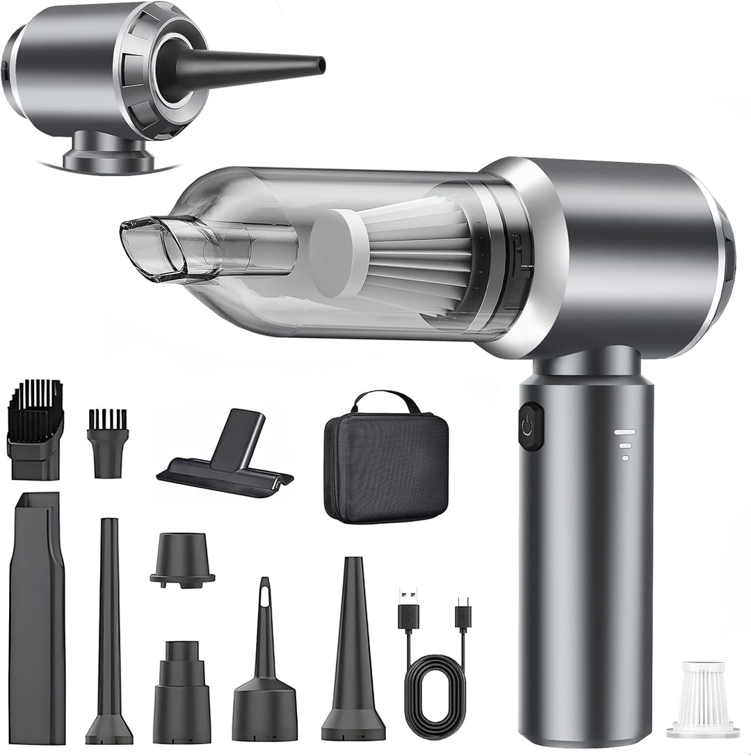 3-in-1 Handstaubsauger Akku Kabellos - 18000Pa Staubgebläse Druckluft und Auto Staubsauger - Mini Au