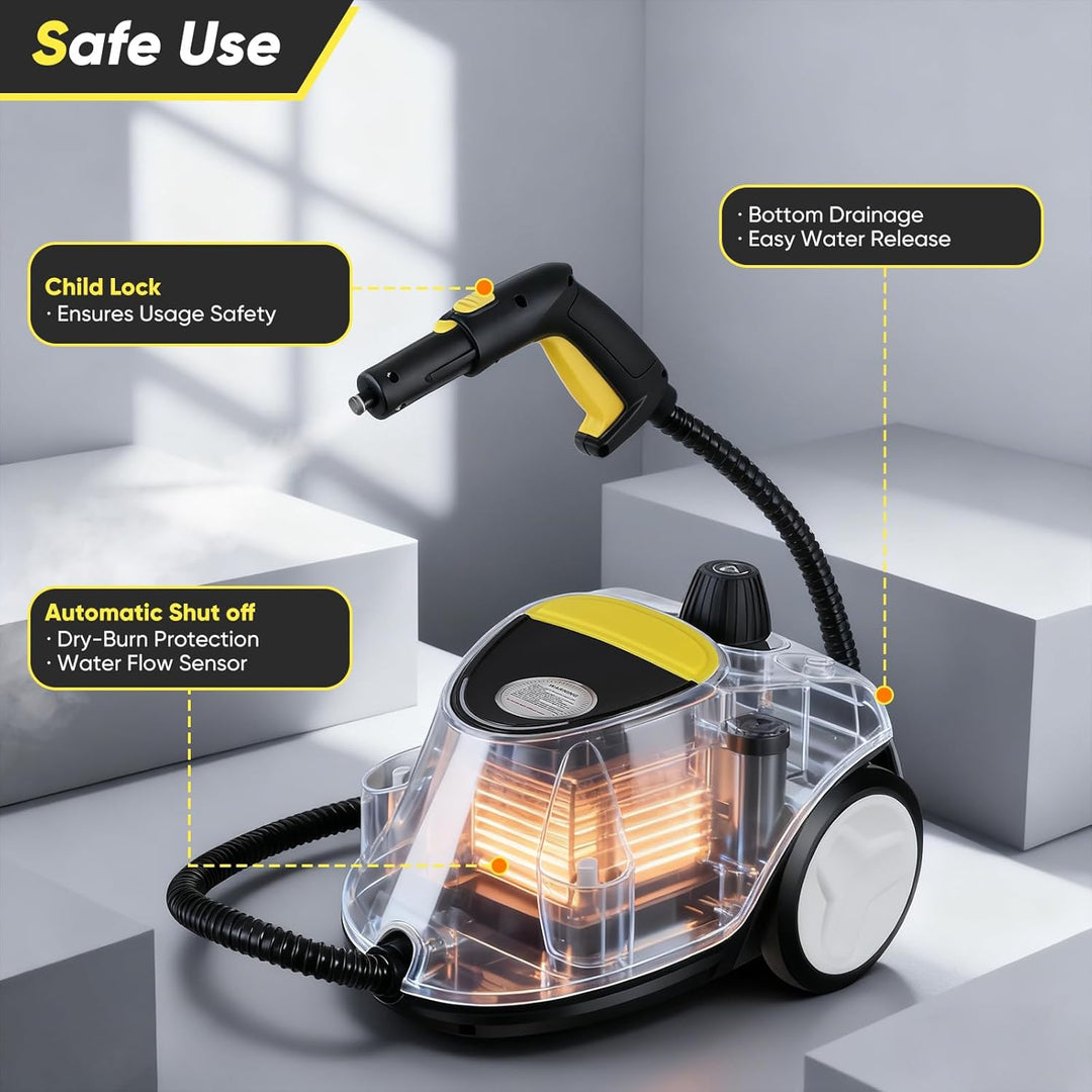 Dampfreiniger,2100W Dampfreiniger Handgerät，Schnelles Aufwärmen auf 320°F Hochtemperatu,2.1L Wassert