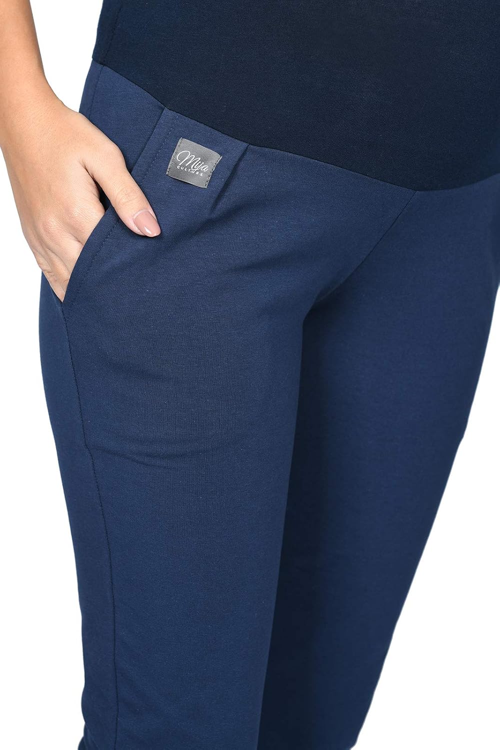 MijaCulture Casual Schwangerschaftshose Umstandshose mit Bauch-Panel Coco M003 M Dunkelblau, M Dunke