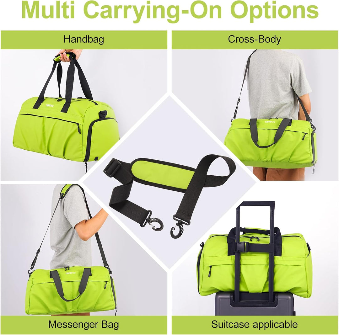 Sporttasche Damen Herren Hartes Material, Reisetasche mit Schuhfach Zwei Belüftungslöchern und Nassf