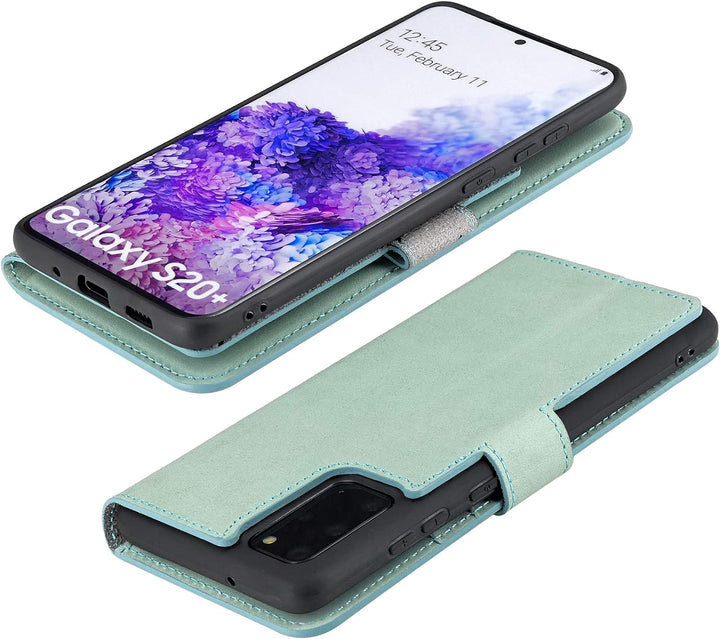 Suncase Book-Style Hülle kompatibel mit Samsung Galaxy S20 Plus Leder Tasche (Slim-Fit) Lederhülle H