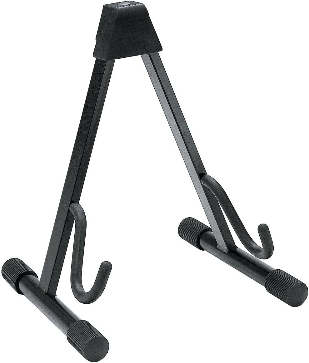 K&M 17540 E-Gitarrenständer Schwarz - 22 cm bis 35 cm Breite - niedriger Ständer für elektrische Git
