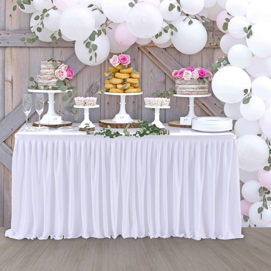 HBBMAGIC Polyester Tischrock Tischdecke Tischröcke Party Deko Für Hochzeit, Geburtstag, Candy Bar, W