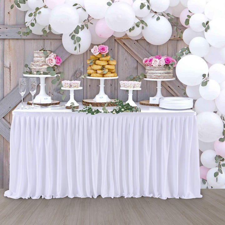 HBBMAGIC Polyester Tischrock Tischdecke Tischröcke Party Deko Für Hochzeit, Geburtstag, Candy Bar, W