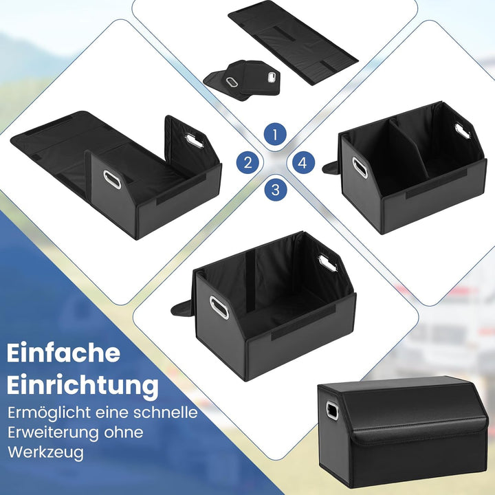 GYMAX Faltbarer Kofferraum Organizer, wasserdicht &amp; verschleissfest, Auto Kofferraum mit grosses Fas