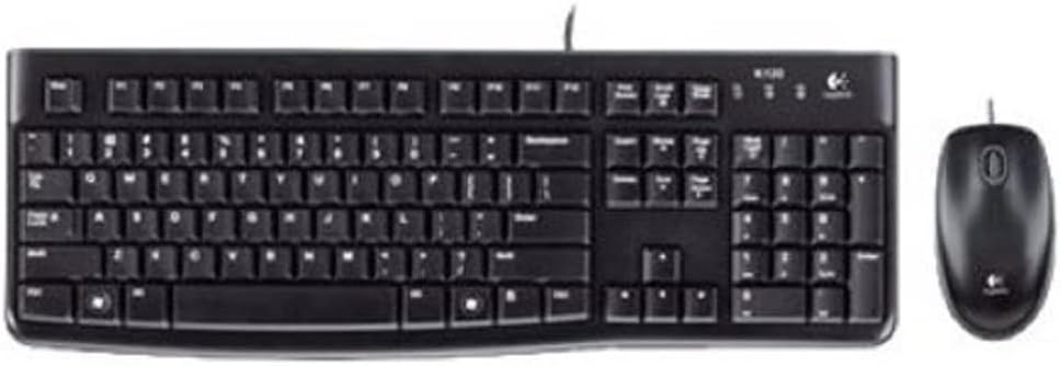 Logitech MK120 Kabelgebundenes Tastatur-Maus-Set, Optische Maus, USB-Anschluss, PC/Laptop, Tschechis