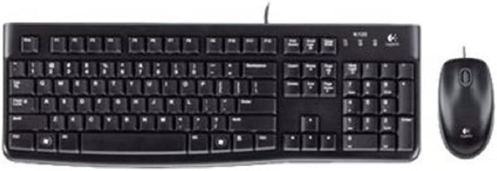 Logitech MK120 Kabelgebundenes Tastatur-Maus-Set, Optische Maus, USB-Anschluss, PC/Laptop, Tschechis