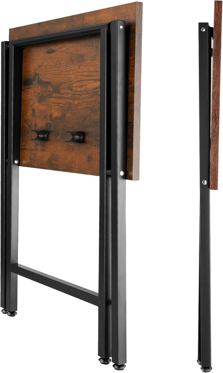 tectake 2er Set Beistelltisch klappbar, Holz Tablett Tisch im Industrie-Design, 48x36x66,5 cm, TV Tr