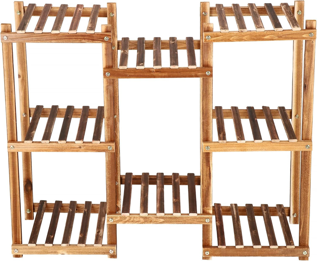 SPRINGOS Blumenständer Blumentreppe aus Holz 5 Ebenen Pflanzentreppe Pflanzenständer für Balkon Wohn