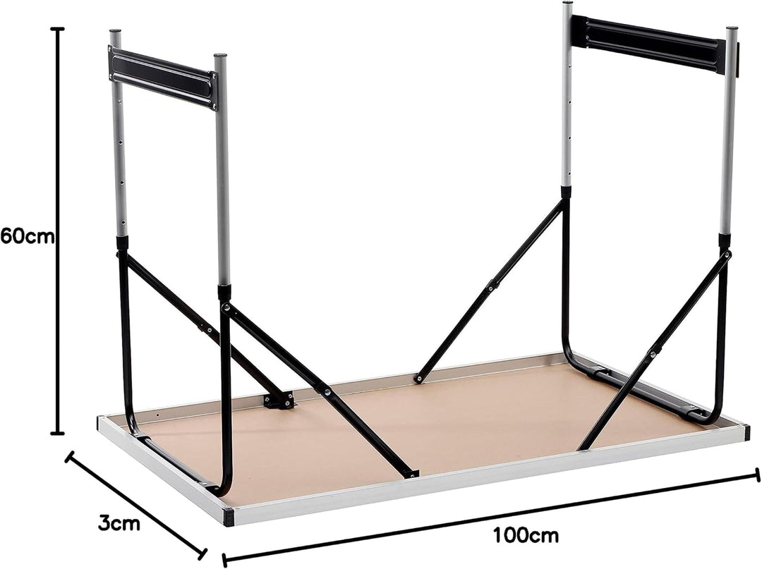 Spetebo Höhenverstellbarer Alu Campingtisch 100x60 cm - verstellbar auf 4 Höhen (73, 80, 87 und 94cm