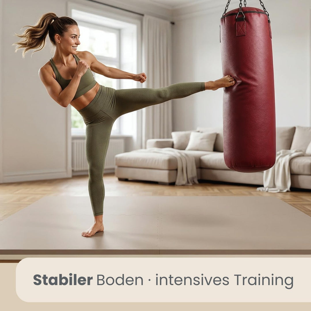EYEPOWER Fitnessmatte 50x50x4 cm - 4 EVA Bodenschutzmatten 4 cm dick - 1m² Puzzlematte für Homegym F