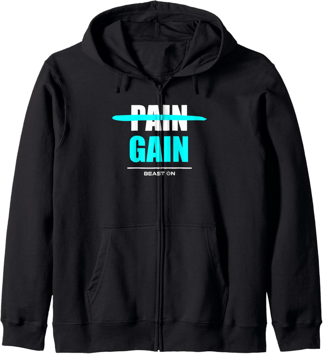 No Pain No Gain Blue Workout Fitness Motivation Gym Sprüche Kapuzenjacke