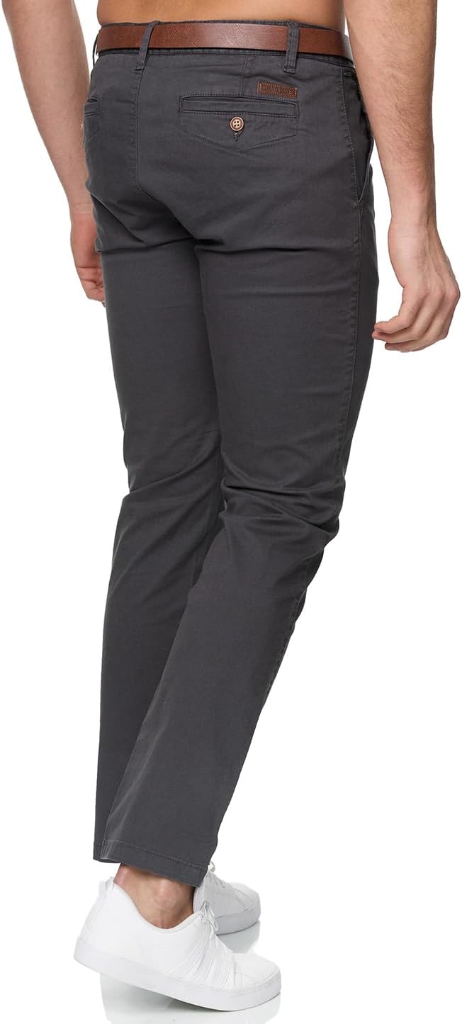 Indicode Herren Gower Chinohose Stretchhose | Chino Herrenhose Super Stretch Stoffhose 31W / 33L Dkg