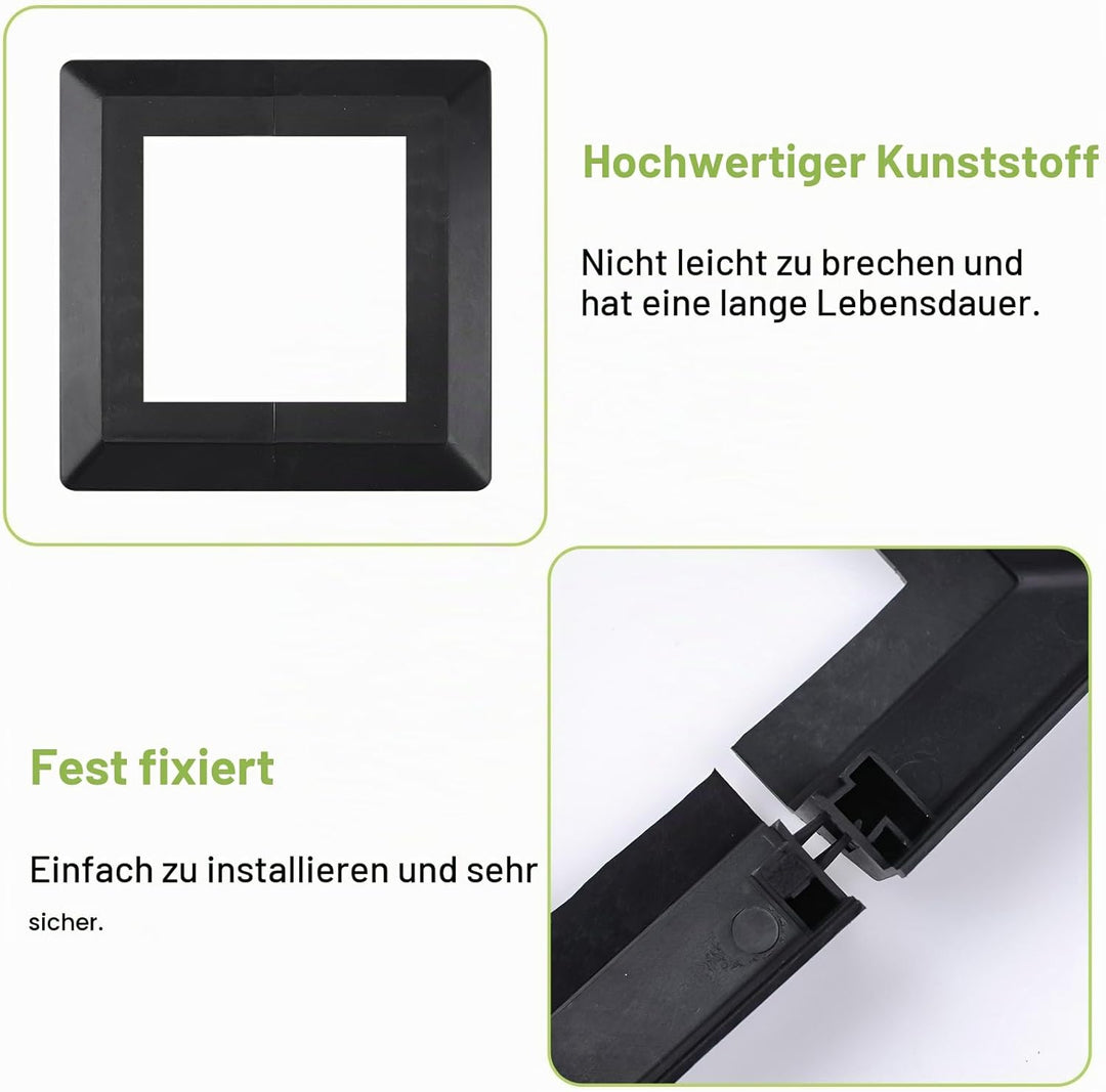 UFURMATE Pfostenbasisabdeckung, 4 Stück, 8,9 x 8,9 cm, Kunststoff-Pfosten-Abdeckplatten, dekorative