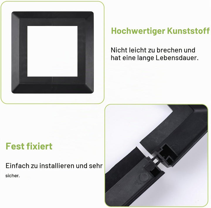 UFURMATE Pfostenbasisabdeckung, 4 Stück, 8,9 x 8,9 cm, Kunststoff-Pfosten-Abdeckplatten, dekorative