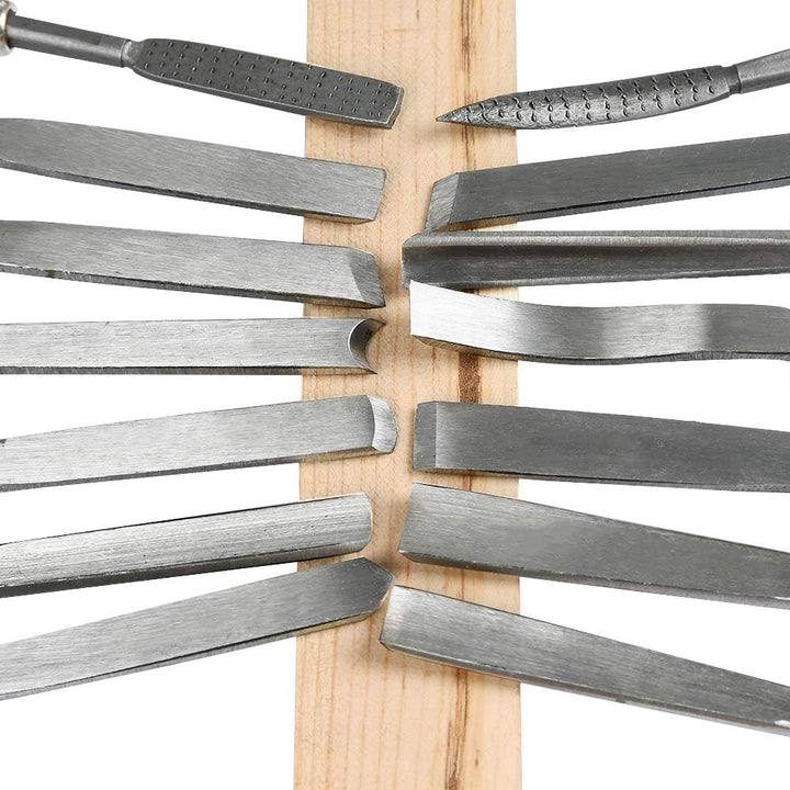 TIMESETL 14Stück Hohlbeitel Stechbeitel Meissel Set, Stechbeitelsatz Holzschnitzerei Hand Meissel We