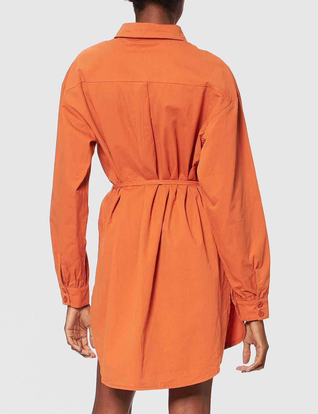 NA-KD Damen Oversized Belted Shirt Hemd 38 Orange, 38 Orange