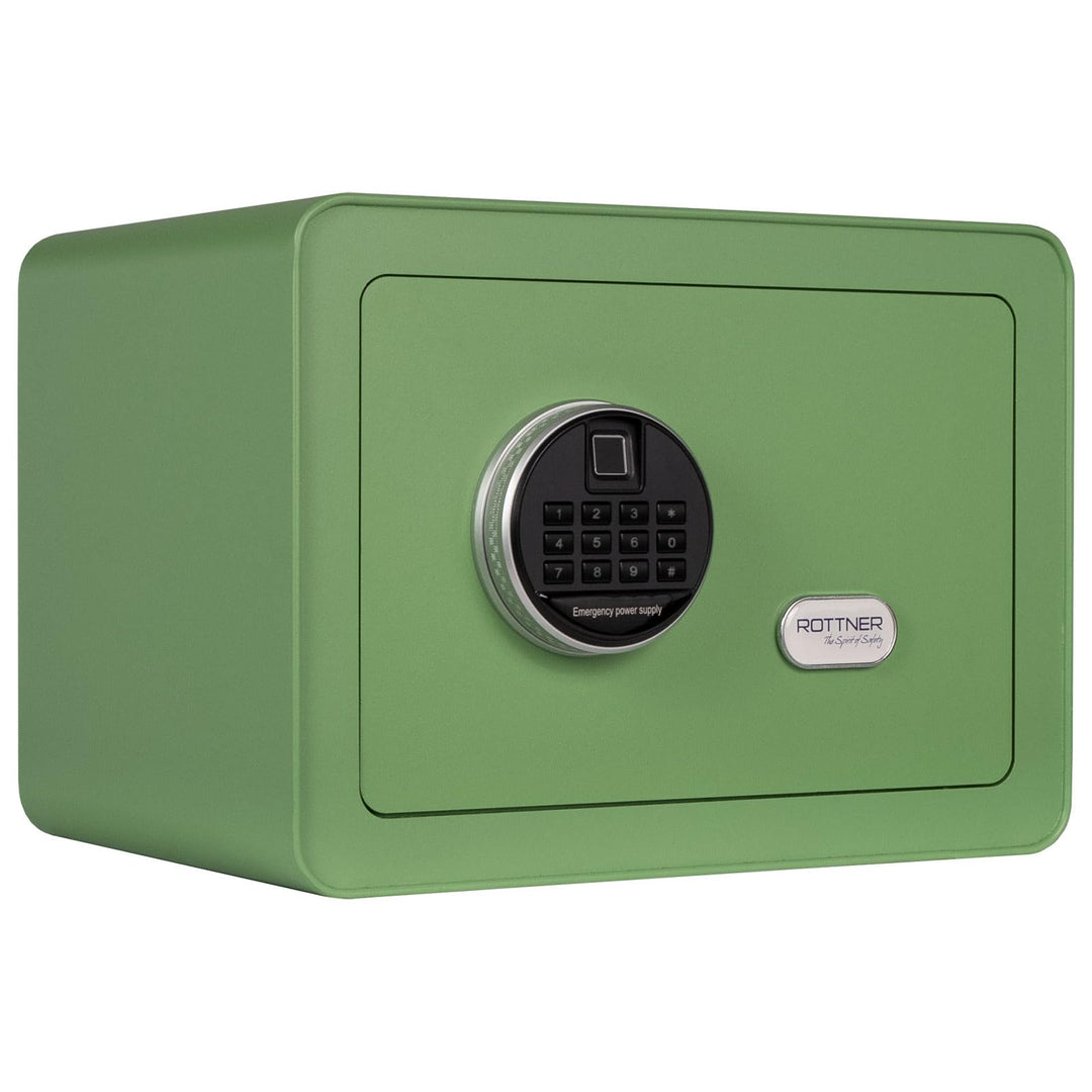 Rottner Möbeltresor Vintage-Green Stahl Elektronikschloss Fingerprint mechanische Notöffnung Innenbe